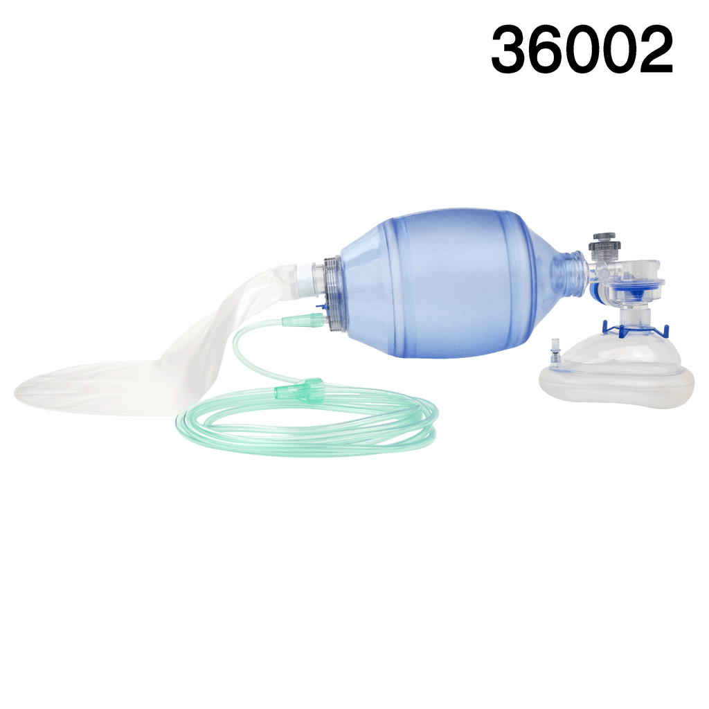 (Case) Resp-O2 Manual Pulmonary Resuscitator, Adult, Reservoir Bag with PEEP Valve, 6/CS