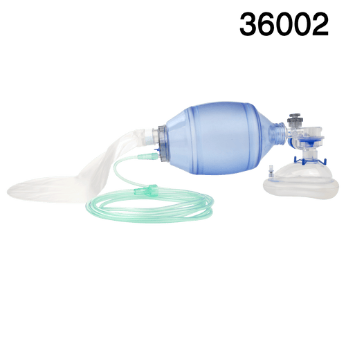 (Case) Resp-O2 Manual Pulmonary Resuscitator, Adult, Reservoir Bag with PEEP Valve, 6/CS