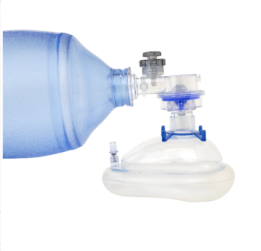 (Case) Resp-O2 Manual Pulmonary Resuscitator, Adult, Reservoir Bag with PEEP Valve, 6/CS